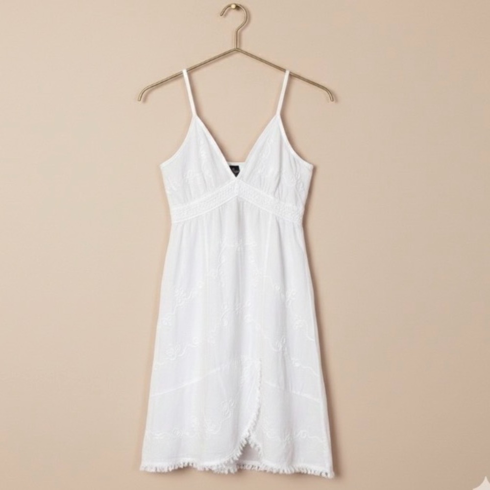 Lielle White Cotton Embroidered Dress XL Sorority Initiation Boho Sundress